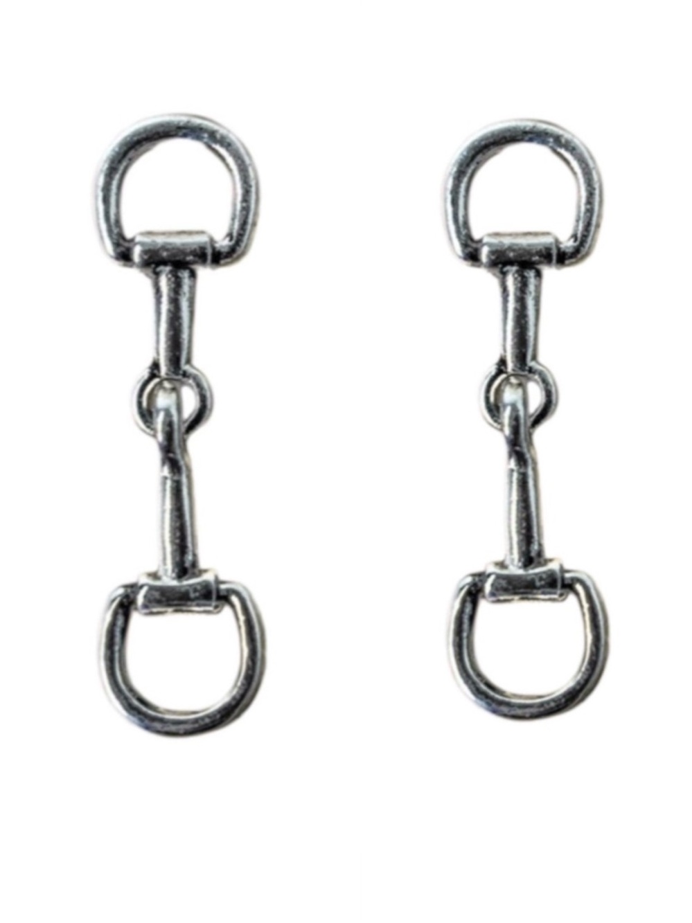 Tipi Bridle Line Silver Tone Dangle Stud Earrings (NWT)